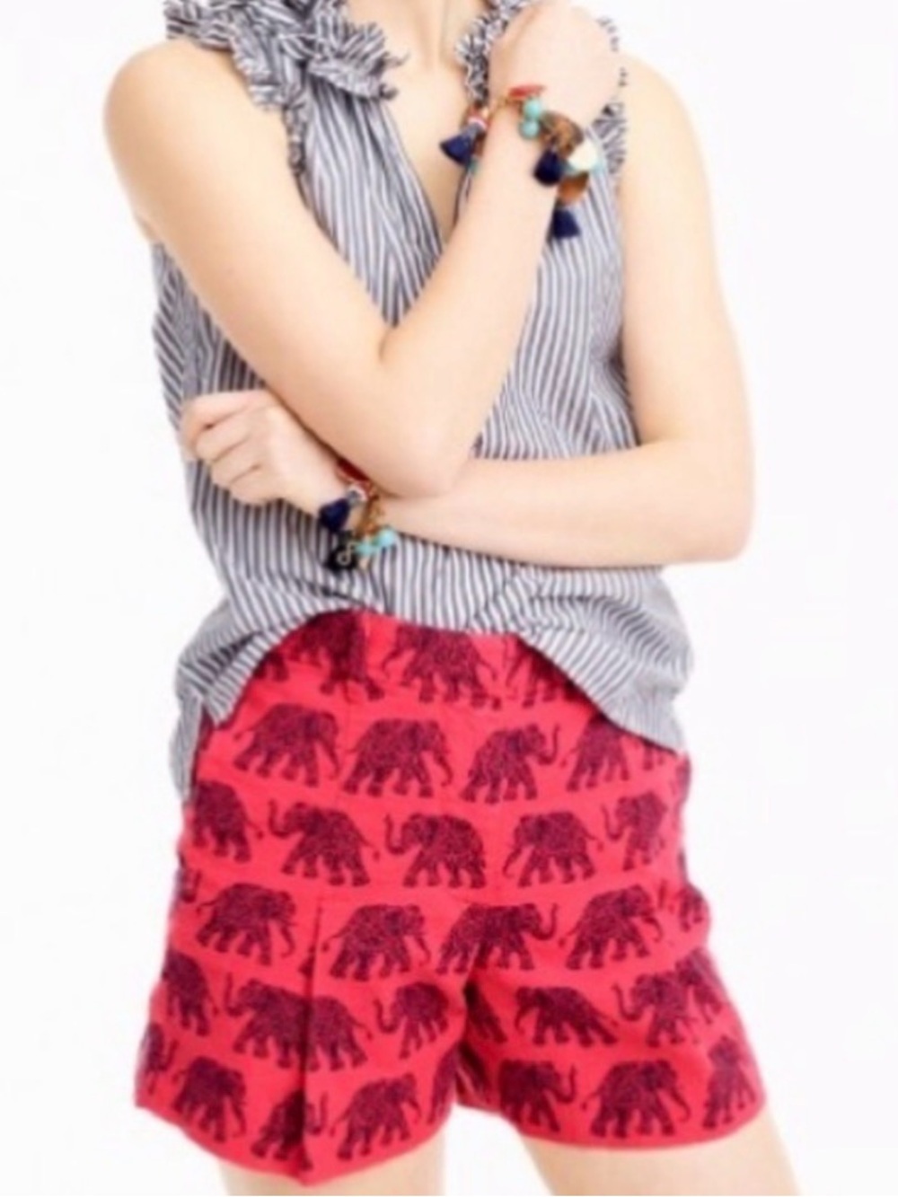 J. Crew high waist shorts with elephant print sz 2